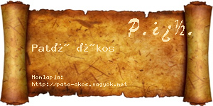 Pató Ákos névjegykártya